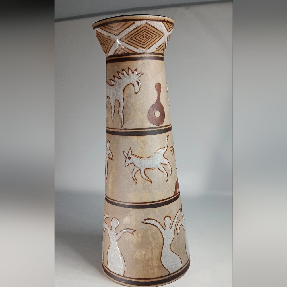 Mexican Hieroglyphic Decor Collection Vase by Baum Bros.